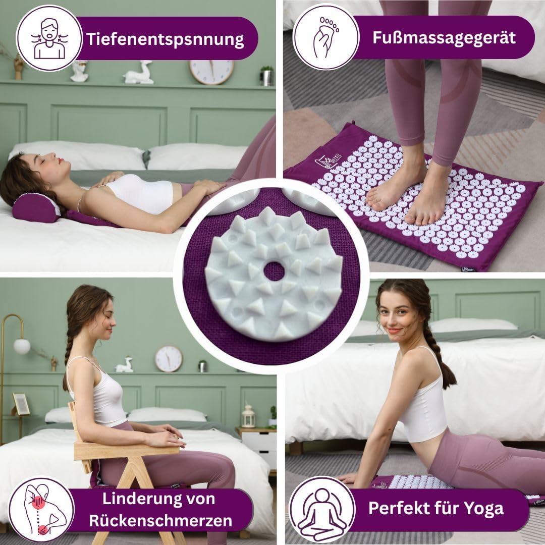 Purple Massage Acupressure Mat Yoga Sit Lying Mats Pain Stress Soreness Relax AU NEW V201-QHGMMOREONE021