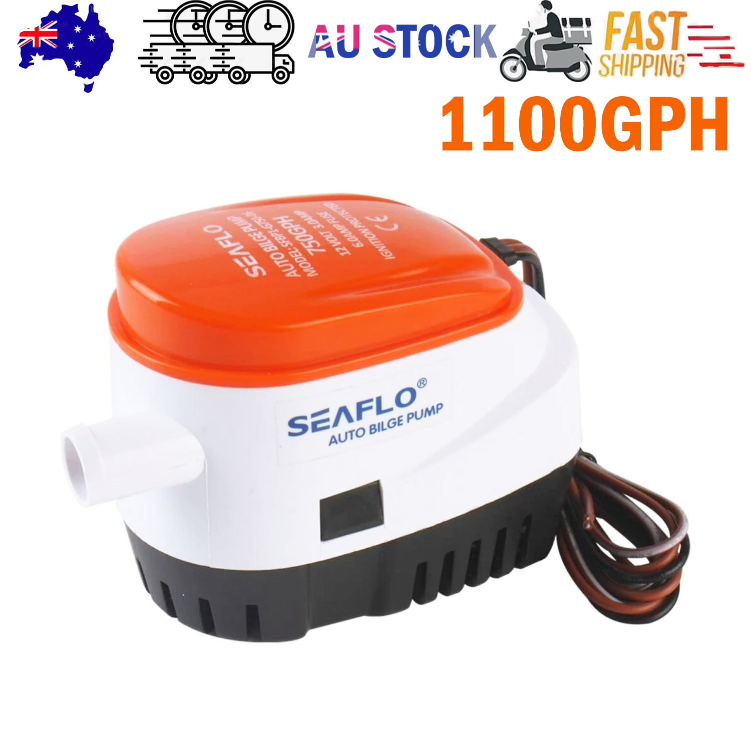 SEAFLO 12V 1100GPH Automatic Bilge Pump Marine Boat Auto Submersible Pump V201-QHGMMOREONE026