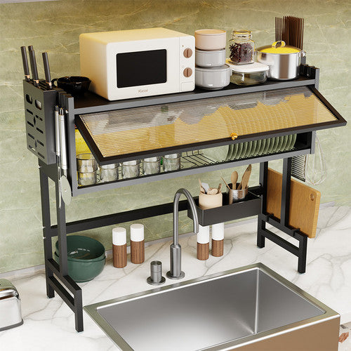 85CM Over The Sink Dish Drying Rack Carbon Steel Space Saving Above for Kitchen V201-QHGMMOREONE029