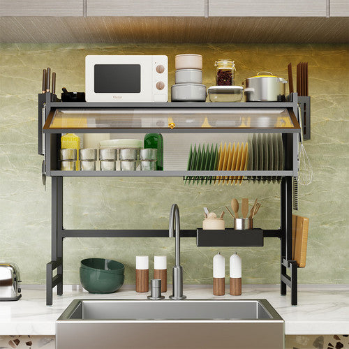 85CM Over The Sink Dish Drying Rack Carbon Steel Space Saving Above for Kitchen V201-QHGMMOREONE029