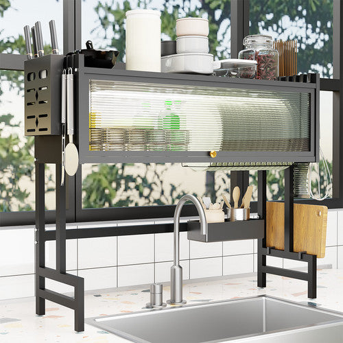 85CM Over The Sink Dish Drying Rack Carbon Steel Space Saving Above for Kitchen V201-QHGMMOREONE029