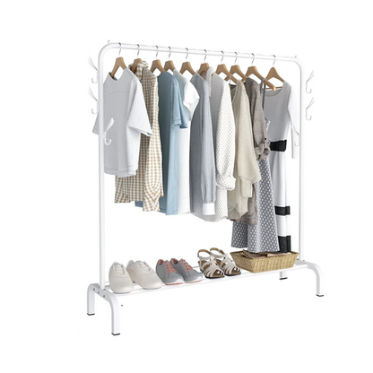 White Heavy Duty Clothes Rail Rack Hanging Garment Display Stand Shoe Storage Shelf V201-QHGMMOREONE032