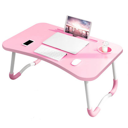 PINK Laptop Stand Table Foldable Desk Computer Study Bed Adjustable Cup Slot Tray V201-QHGMMOREONE034