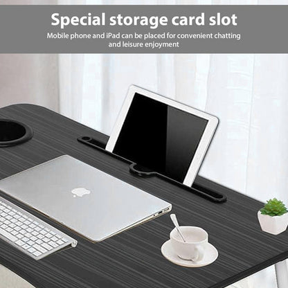 Black Laptop Stand Table Foldable Desk Computer Study Bed Adjustable Cup Slot Tray V201-QHGMMOREONE035