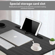 Black Laptop Stand Table Foldable Desk Computer Study Bed Adjustable Cup Slot Tray