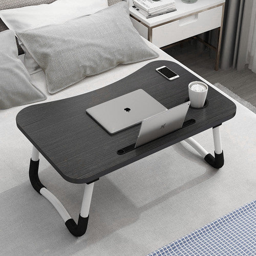 Black Laptop Stand Table Foldable Desk Computer Study Bed Adjustable Cup Slot Tray V201-QHGMMOREONE035