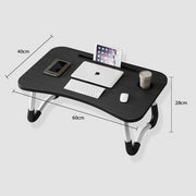 Black Laptop Stand Table Foldable Desk Computer Study Bed Adjustable Cup Slot Tray