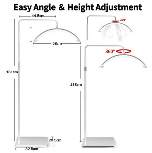 White Half Moon Floor Fill Lamp for Salon Tattoo Eyelash Makeup Beauty LED Lash Light V201-QHGMMOREONE050