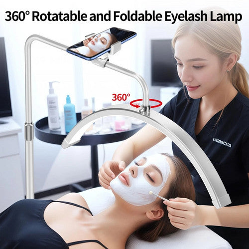 White Half Moon Floor Fill Lamp for Salon Tattoo Eyelash Makeup Beauty LED Lash Light V201-QHGMMOREONE050