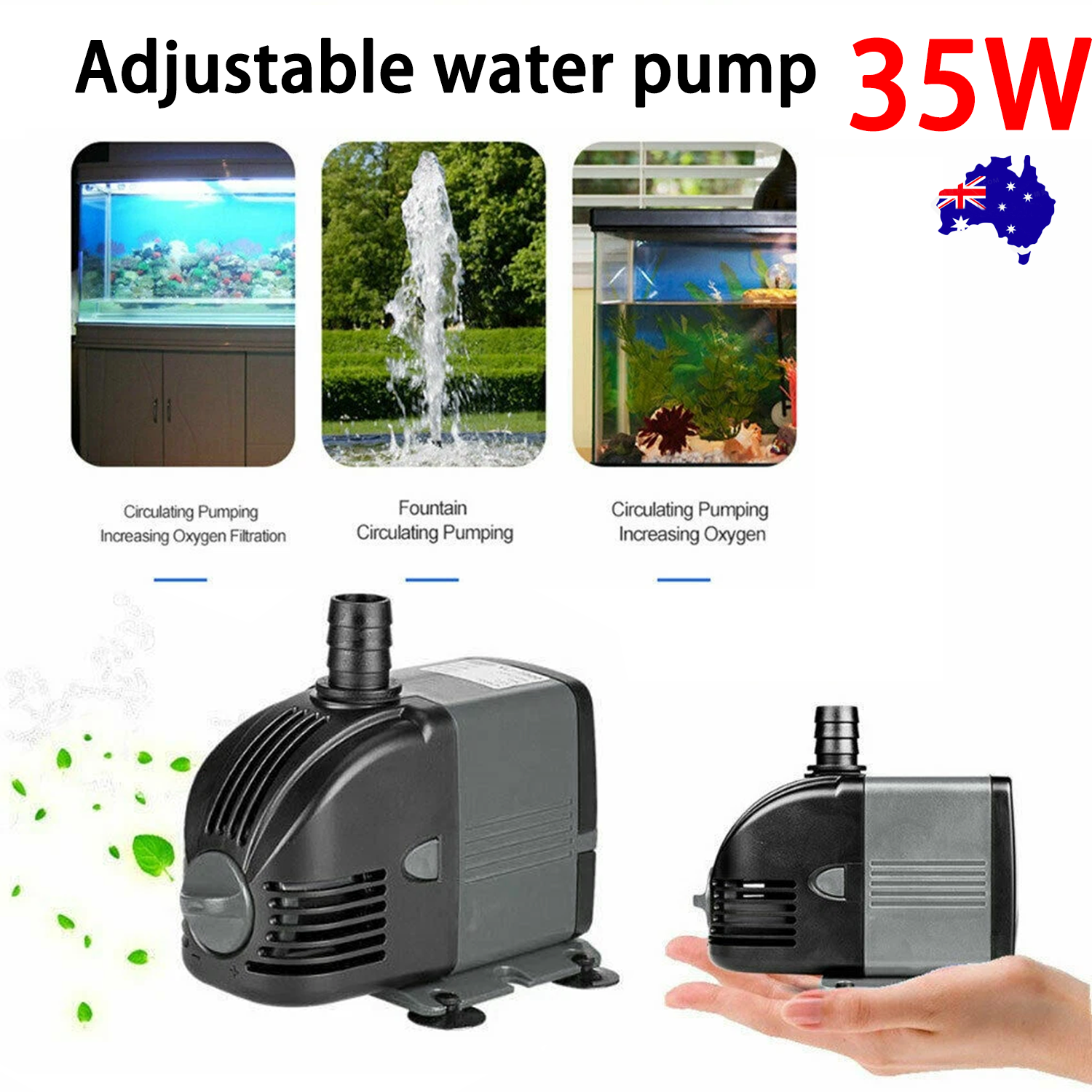 35W Adjustable Flow Aquarium Pump Water Submersible Fish Tank Fountain Pond Marine V201-QHGMMOREONE062