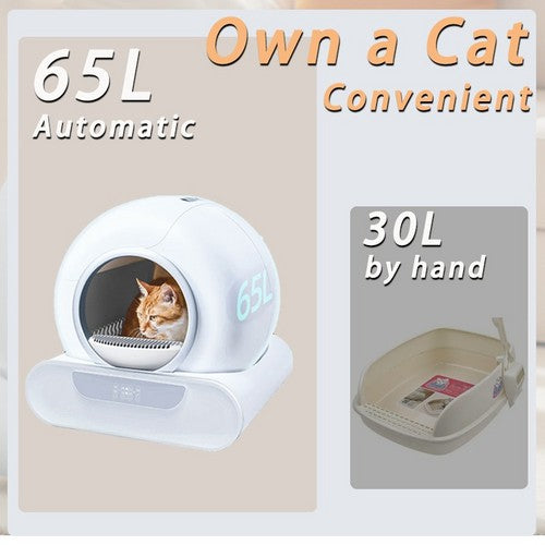 65L Remote Control Automatic Self Cleaning Cat Litter Box Smart App Easy-Clean V201-QHGMMOREONE064
