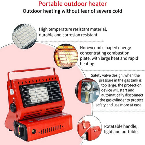 Portable Camping Gas Heater Outdoor Heating Stove Gas Baking Hunting Warmer AU RED V201-QNL0002RE8AU