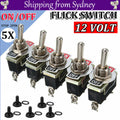 5x Toggle Switch 12V ON OFF Car Flick Dash Light Marine 12 Volt Switches Boat V201-QUEW12466252