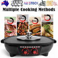 Electric 2 in 1 Hot Pot BBQ Oven Smokeless Barbecue Pan Grill Hotpot Machine V201-QUEW12466289