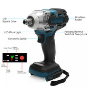 1/2" Cordless Impact Wrench Driver Brushless Rattle Gun For Makita 18V Battery V201-QUEW12466411
