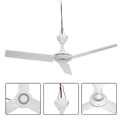 12V Ceiling Fan Portable Solar Power 3 Blade 0.7AMP Caravan Camping Outdoor V201-QUEW12466417