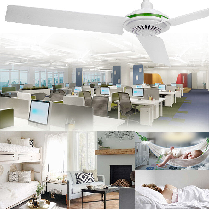 12V Ceiling Fan Portable Solar Power 3 Blade 0.7AMP Caravan Camping Outdoor V201-QUEW12466417