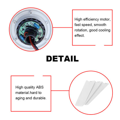 12V Ceiling Fan Portable Solar Power 3 Blade 0.7AMP Caravan Camping Outdoor V201-QUEW12466417