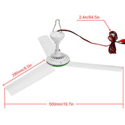 12V Ceiling Fan Portable Solar Power 3 Blade 0.7AMP Caravan Camping Outdoor V201-QUEW12466417