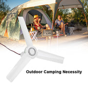 12V Ceiling Fan Portable Solar Power 3 Blade 0.7AMP Caravan Camping Outdoor V201-QUEW12466417