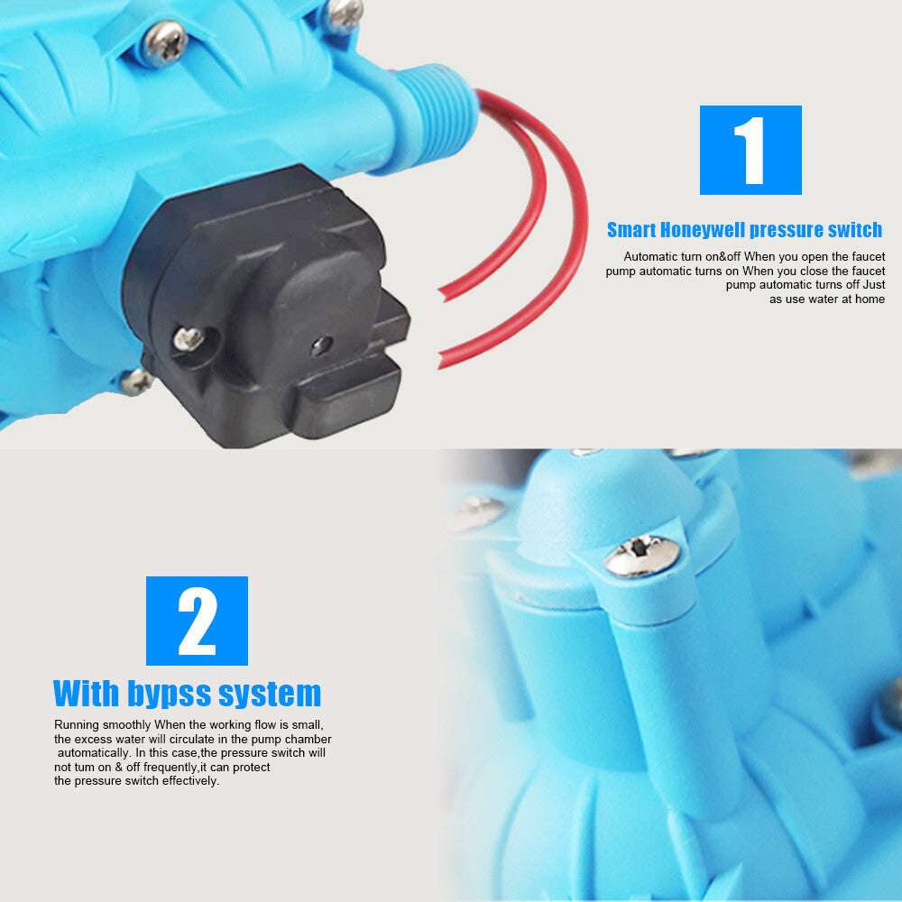 11.3LPM 55PSI 12V Water Pump for Caravan Motorhome Camper Trailer Boat RV V201-QUEW12483624
