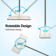Mop Bucket Wet Dry Rinse Wash 360 Rotating Squeeze Flat Floor Cleaner with Pads V201-QUEW12614995