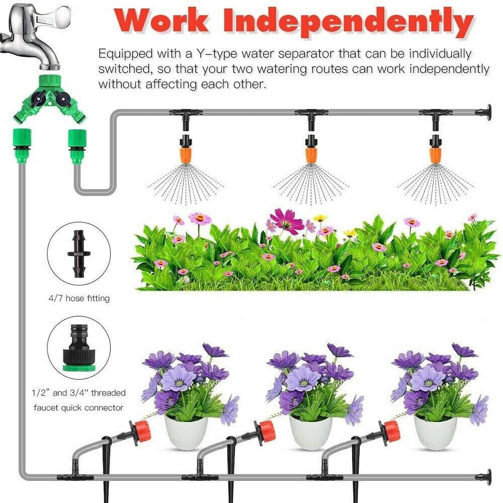 201X 50M Hose Garden Irrigation System Greenhouse Plant Watering DIY Micro Drip V201-QUEW12879826