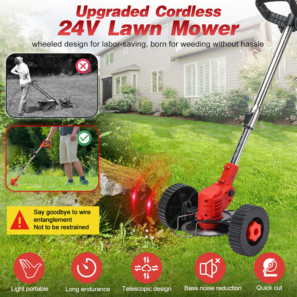 Whipper Snipper Mower Cordless Grass Trimmer Lawn Cutter Battery Brushcutter V201-QUEW13009451