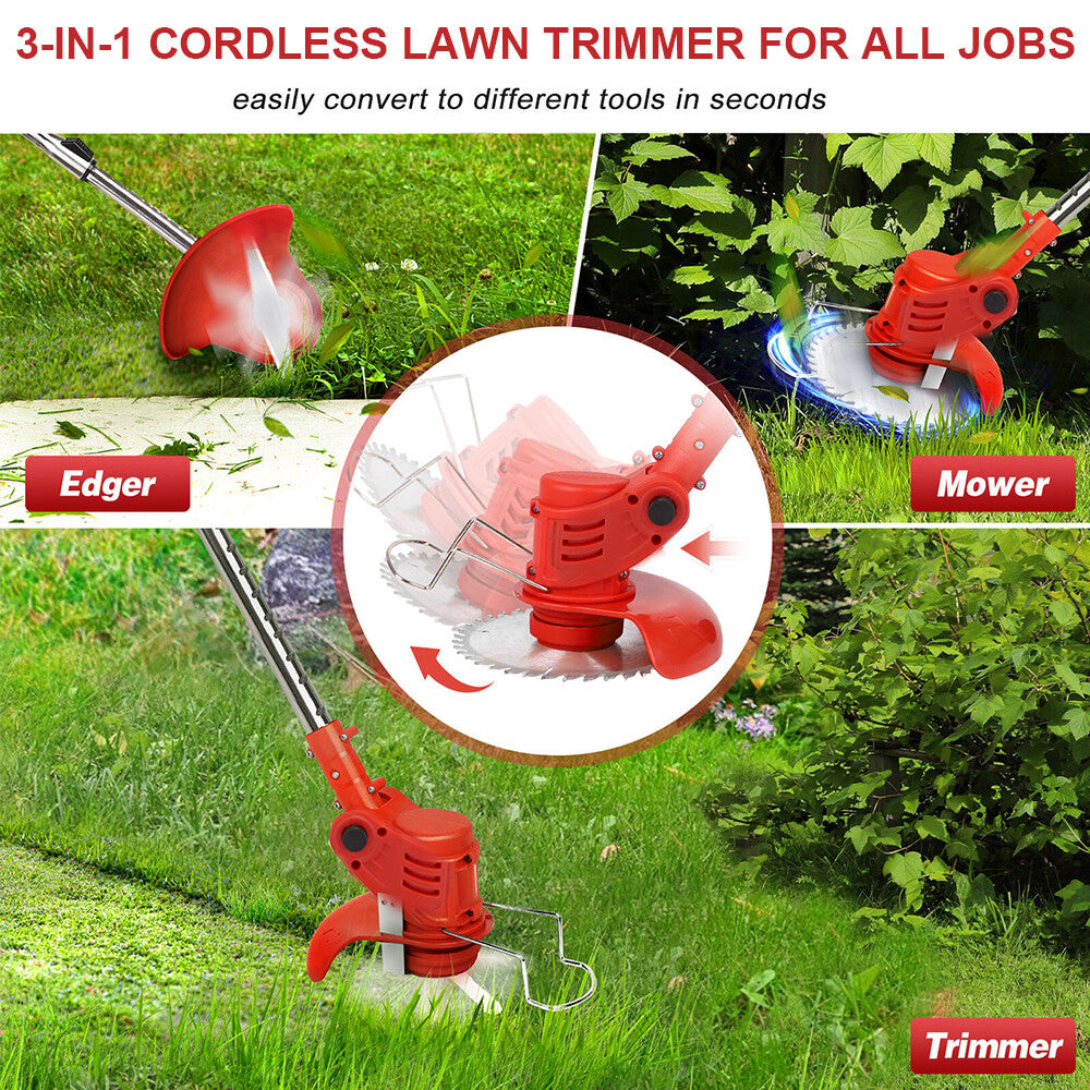 Whipper Snipper Mower Cordless Grass Trimmer Lawn Cutter Battery Brushcutter V201-QUEW13009451