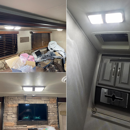 2pcs 12V RV Interior LED Ceiling Light Boat Camper Caravan Trailer Double Dome Light V201-QUEW13035626X2
