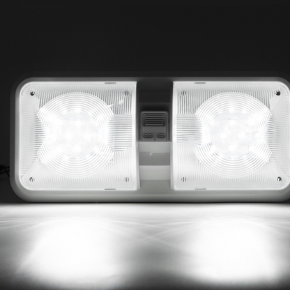 2pcs 12V RV Interior LED Ceiling Light Boat Camper Caravan Trailer Double Dome Light V201-QUEW13035626X2