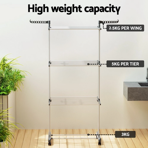 4 Tiers Clothes Airer Drying Rack Coat Garment Stand Hanger Laundry Foldable V201-QUEW13175798
