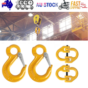 2X 8mm Hammerlock+ Eye Sling Hook Safety Chain Caravan Trailer connecting Extend V201-QUEW13215885