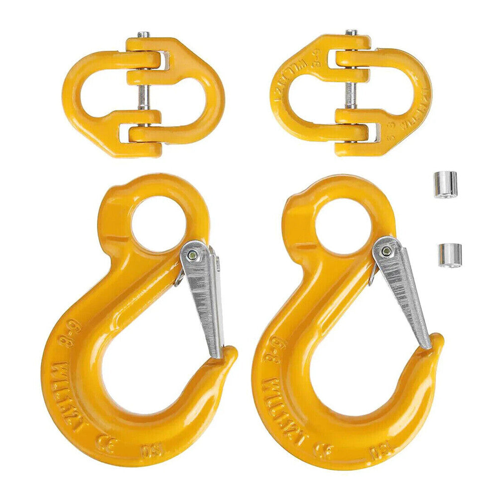 2X 8mm Hammerlock+ Eye Sling Hook Safety Chain Caravan Trailer connecting Extend V201-QUEW13215885