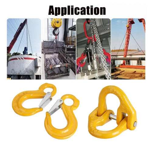 2X 8mm Hammerlock+ Eye Sling Hook Safety Chain Caravan Trailer connecting Extend V201-QUEW13215885