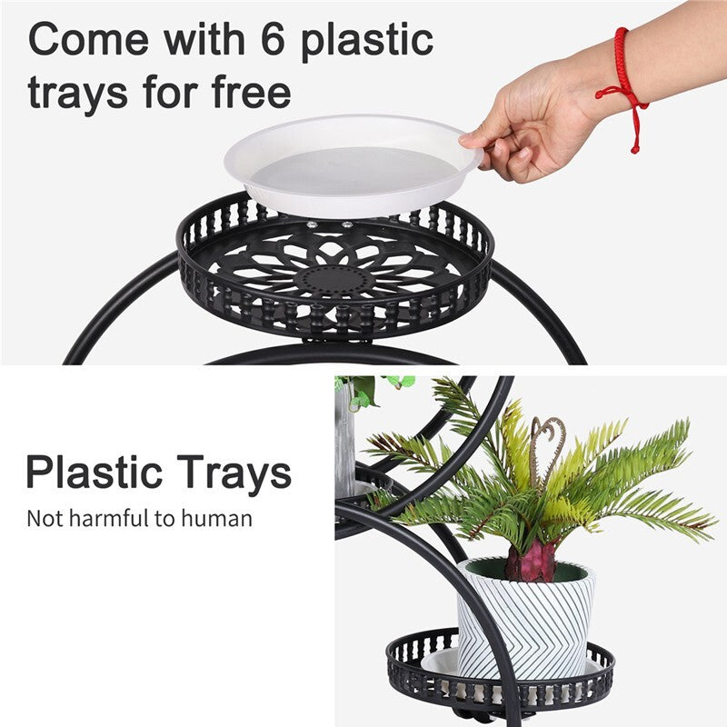 4 Layer 6 Pots Metal Plant Stand Flower Holder Rack Display Holder Shelf Garden V201-QUEW13215886