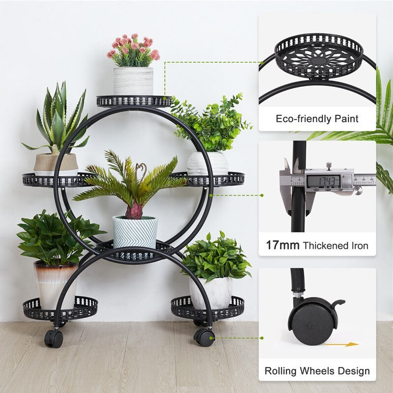 4 Layer 6 Pots Metal Plant Stand Flower Holder Rack Display Holder Shelf Garden V201-QUEW13215886