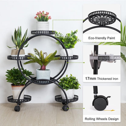 4 Layer 6 Pots Metal Plant Stand Flower Holder Rack Display Holder Shelf Garden V201-QUEW13215886