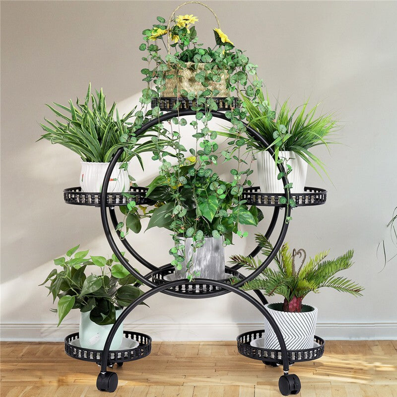 4 Layer 6 Pots Metal Plant Stand Flower Holder Rack Display Holder Shelf Garden V201-QUEW13215886