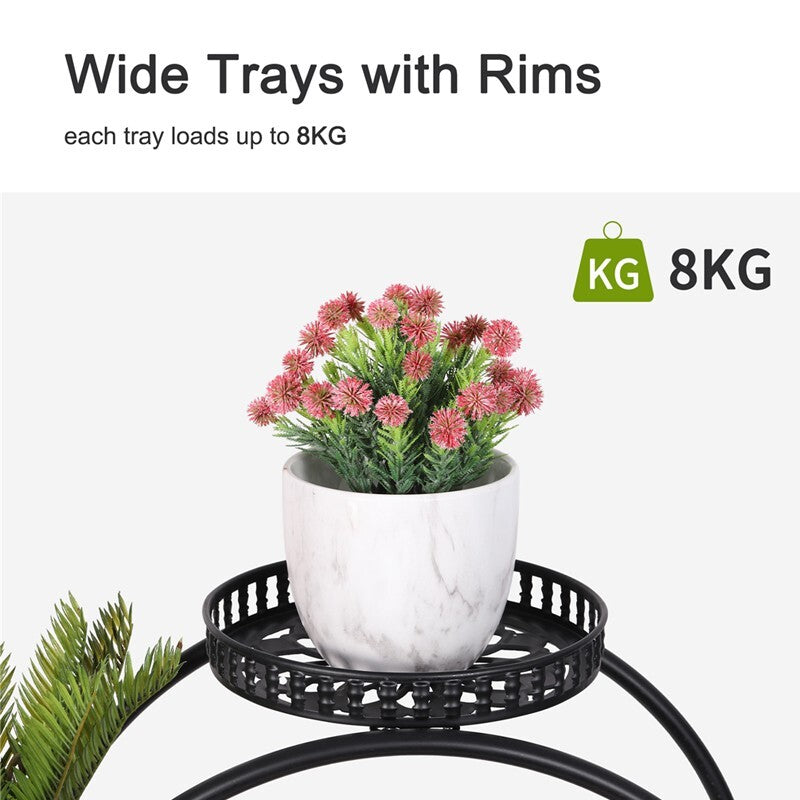 4 Layer 6 Pots Metal Plant Stand Flower Holder Rack Display Holder Shelf Garden V201-QUEW13215886