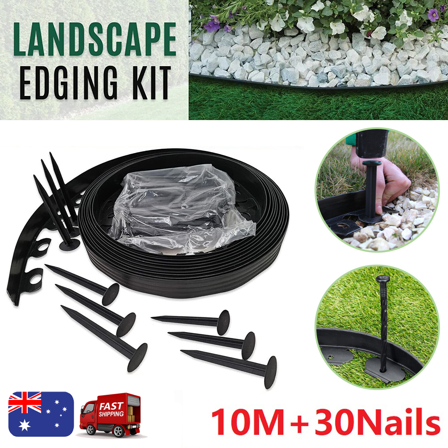 10M Fence Landscape Garden Lawn Edging Border Flexible Plant Grass Barrier V201-QUEW13221659