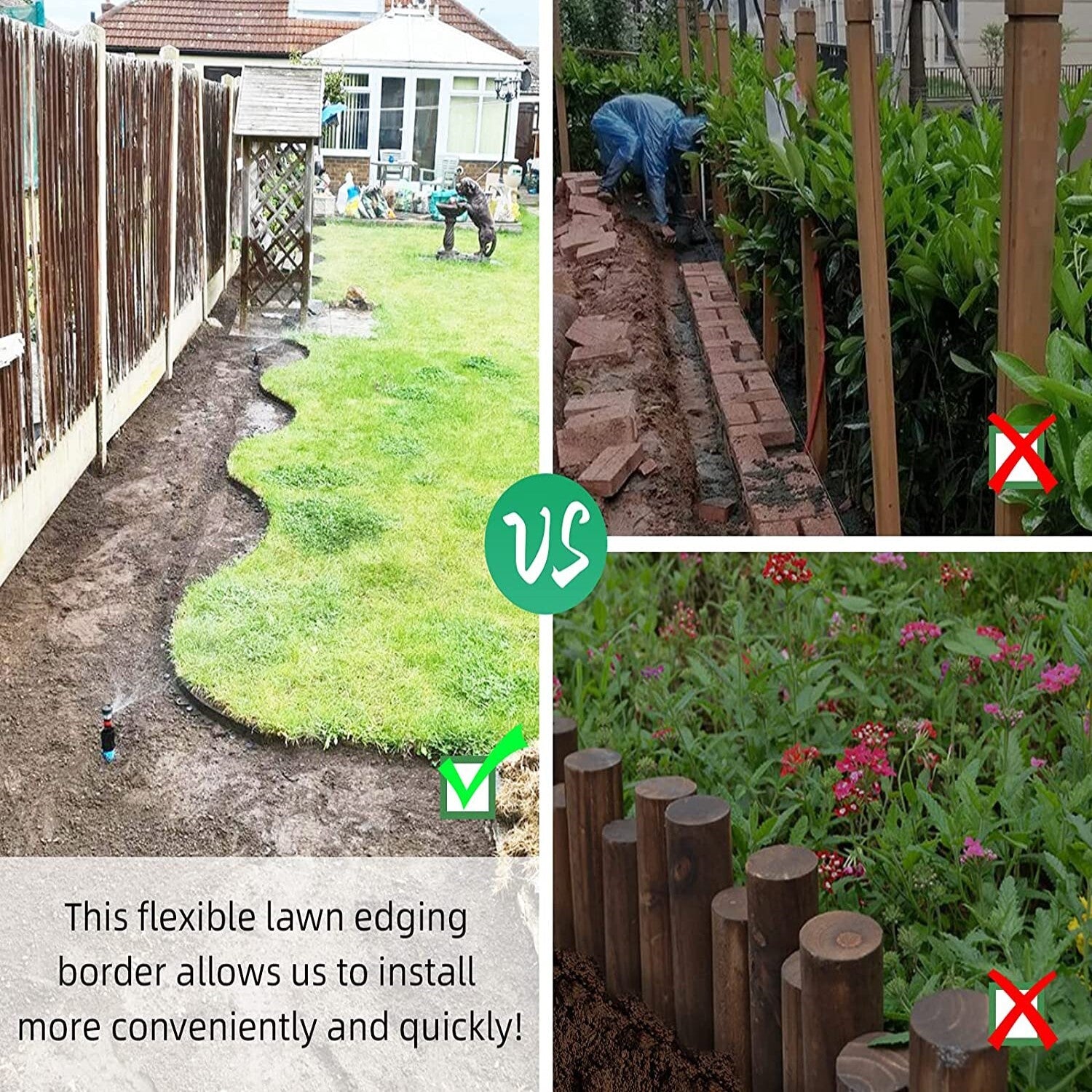 10M Fence Landscape Garden Lawn Edging Border Flexible Plant Grass Barrier V201-QUEW13221659