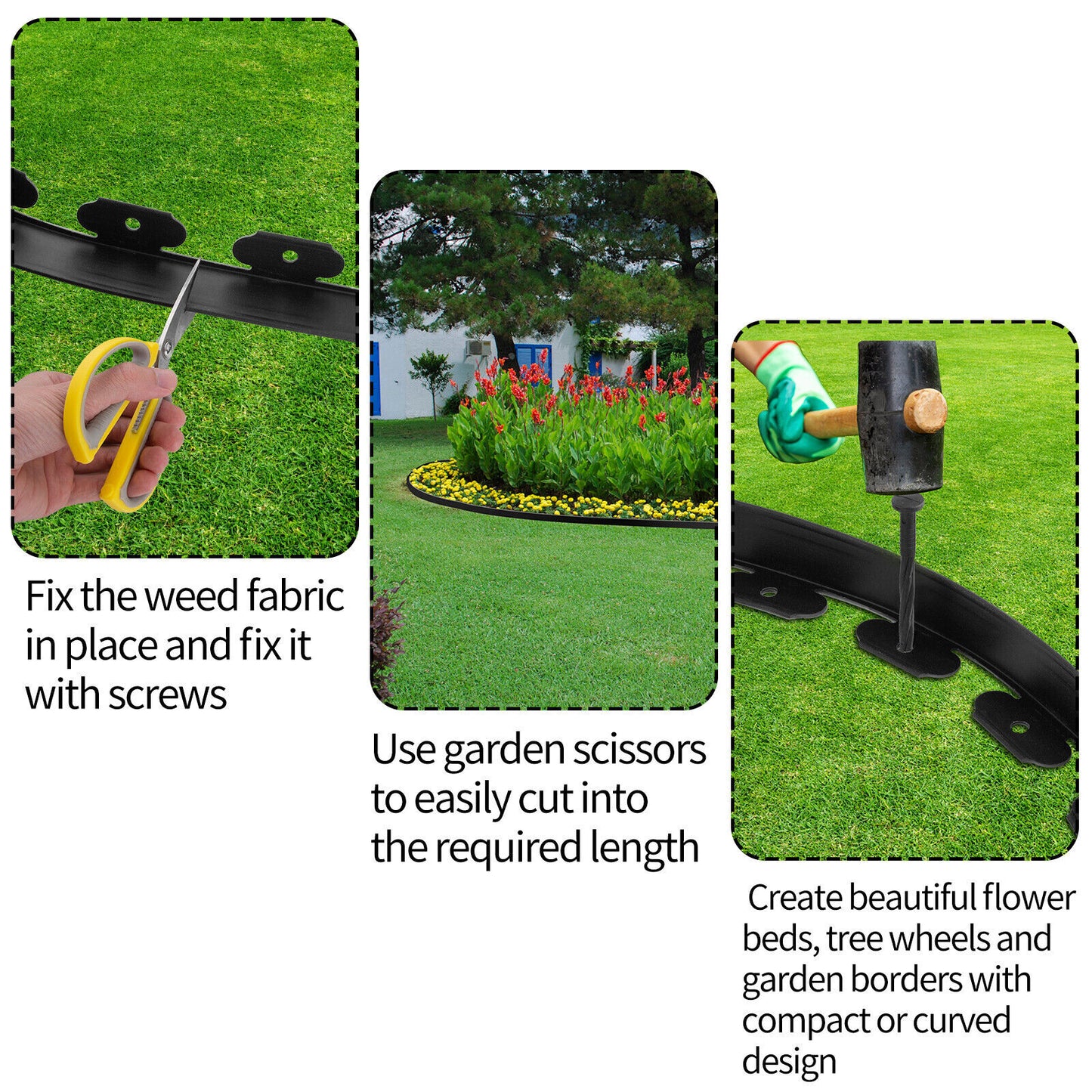 10M Fence Landscape Garden Lawn Edging Border Flexible Plant Grass Barrier V201-QUEW13221659