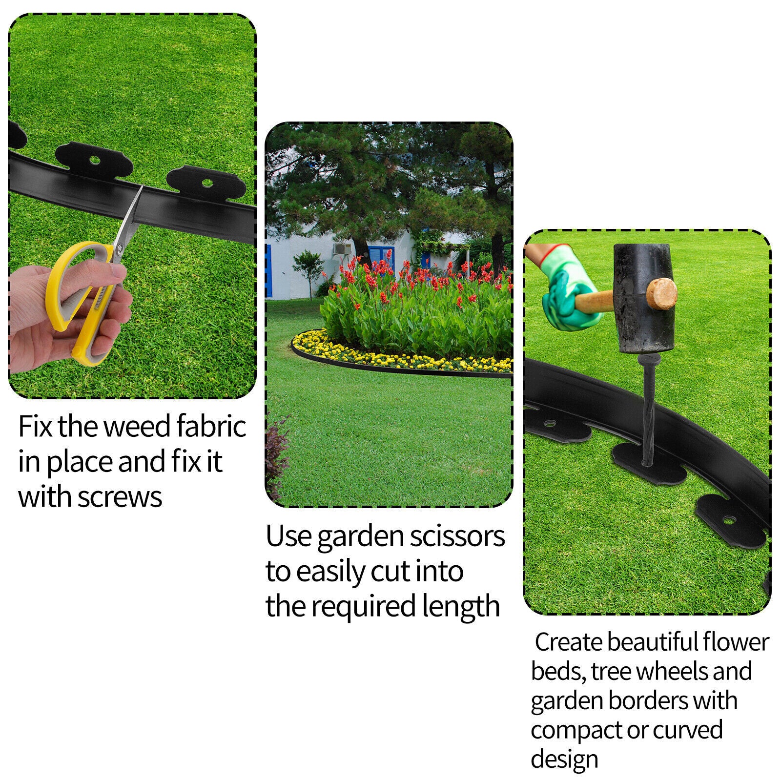 10M Fence Landscape Garden Lawn Edging Border Flexible Plant Grass Barrier V201-QUEW13221659