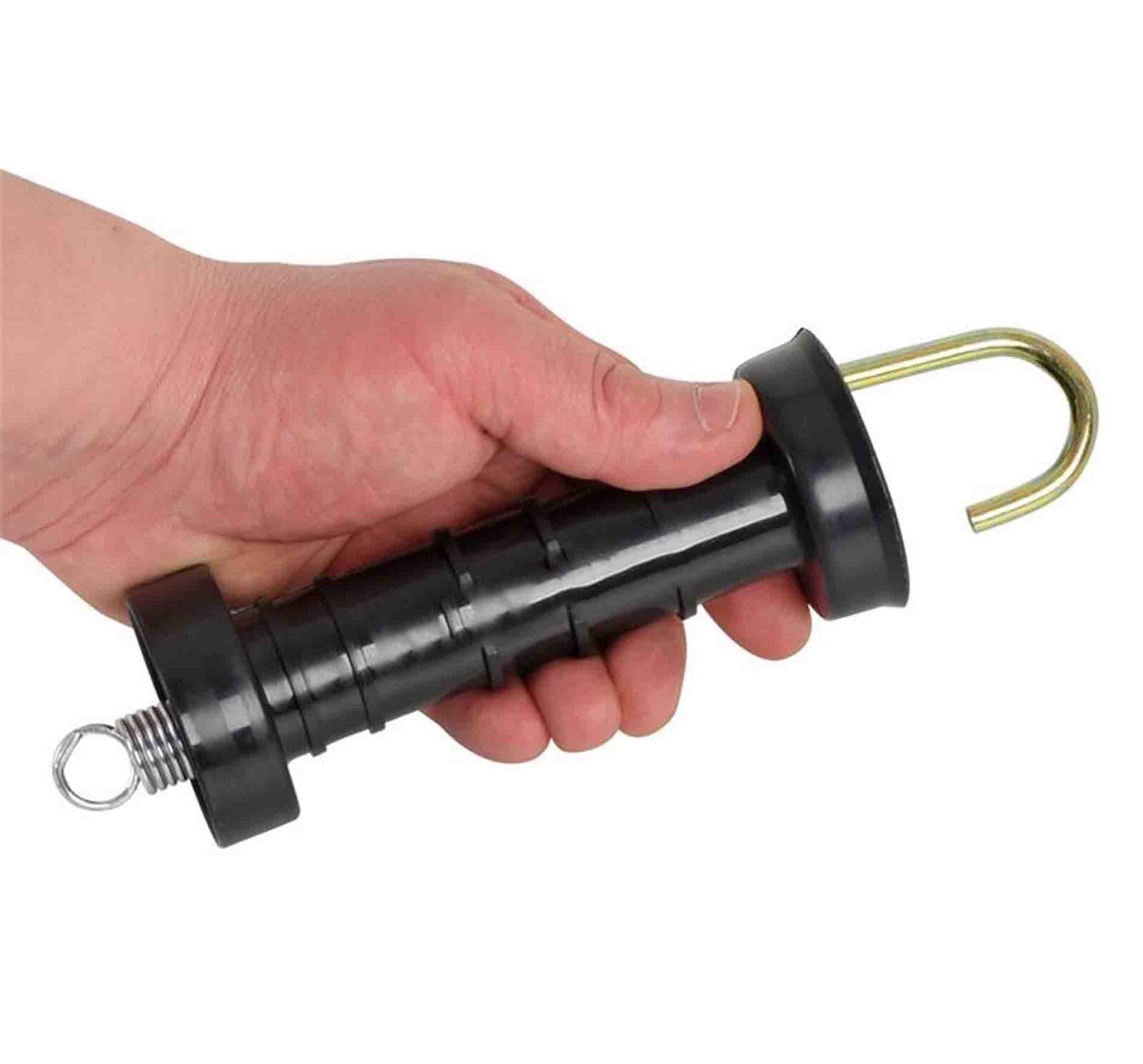 10x Electric Fence Gate Handle Compact Insulated Spring Handles with Hook Black V201-QUEW13221661