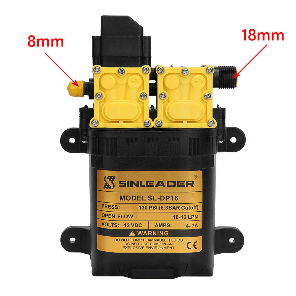 12LPM Caravan 12V Water Pump 130PSI High Pressure Self-Priming Camping Boat Farm V201-QUEW13589597