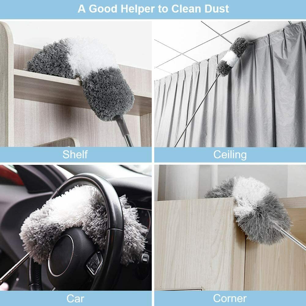 2PCS Duster Extendable Telescopic Microfibre Duster with Stainless Steel Pole V201-QUEW13883543X2