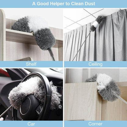 2PCS Duster Extendable Telescopic Microfibre Duster with Stainless Steel Pole V201-QUEW13883543X2