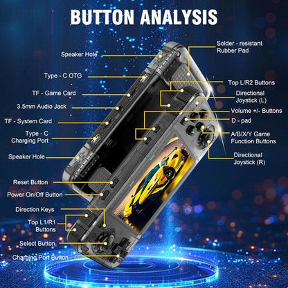 10000+ Games R36H Portable Video Game Consoles Retro Handheld Game Console Black V201-R36H0064BL8AU
