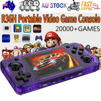 20000+ Games R36H Portable Video Game Consoles Retro Handheld Game Console purple V201-R36H0128PU8AU